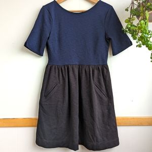 4/$40 FREE PEOPLE | Beach V-Back Short Sleeve Dress XS Black Navy Stretch